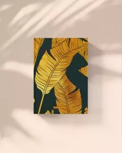 Jana Notizbuch Tropical Pattern Golden Leaves aus Graspapier von Matabooks