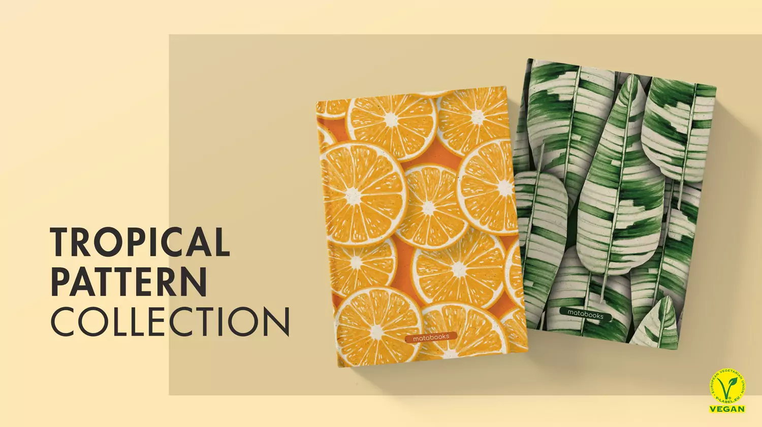 Tropical Pattern Kollektion Matabooks Notizbuch aus Graspapier