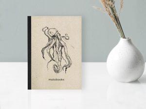 Geschenkidee Dahara Octopus Noitzbuch A6 aus nachhaltigem und veganen Graspapier von Matabooks
