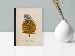 Geschenkidee Dahara Orange Noitzbuch A6 aus nachhaltigem und veganen Graspapier von Matabooks
