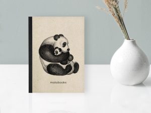 Geschenkidee Dahara Panda Noitzbuch A6 aus nachhaltigem und veganen Graspapier von Matabooks