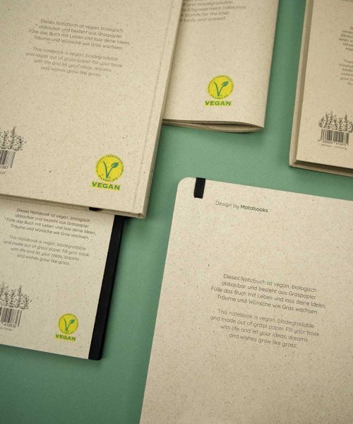vegane und nachhaltige matabooks mit V-Label Logo
